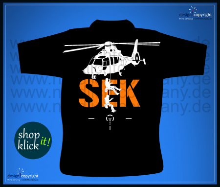 nc17_SEK Abgleiten T-Shirt Hubschrauber EC155 H155 Bundespolizei Spezialeinsatzkommando